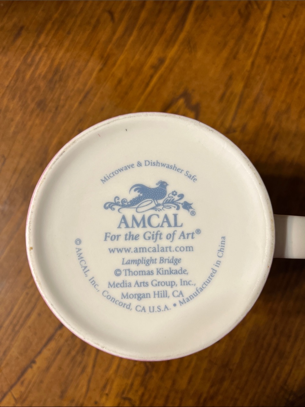 Thomas Kinkade White Ceramic Mug with Subtle Accent